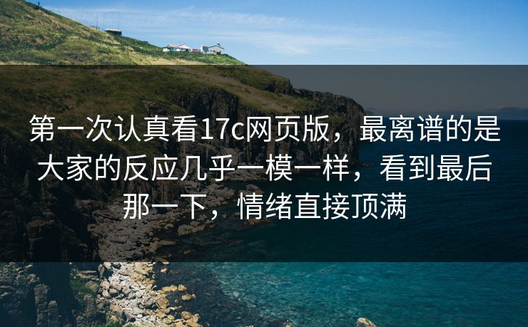 第一次认真看17c网页版，最离谱的是大家的反应几乎一模一样，看到最后那一下，情绪直接顶满