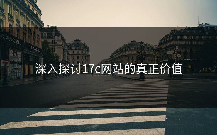 深入探讨17c网站的真正价值