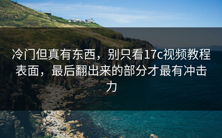 冷门但真有东西，别只看17c视频教程表面，最后翻出来的部分才最有冲击力
