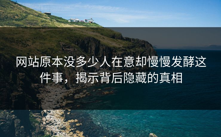 网站原本没多少人在意却慢慢发酵这件事，揭示背后隐藏的真相