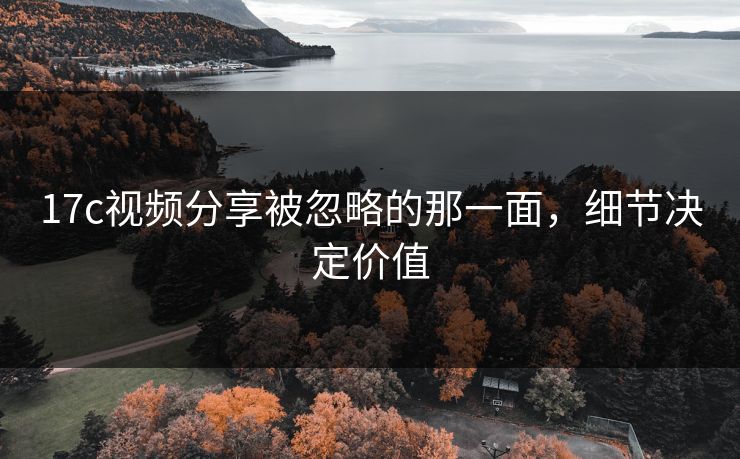 17c视频分享被忽略的那一面,细节决定价值 17c视频分享被忽略的那一面,细节决定价值